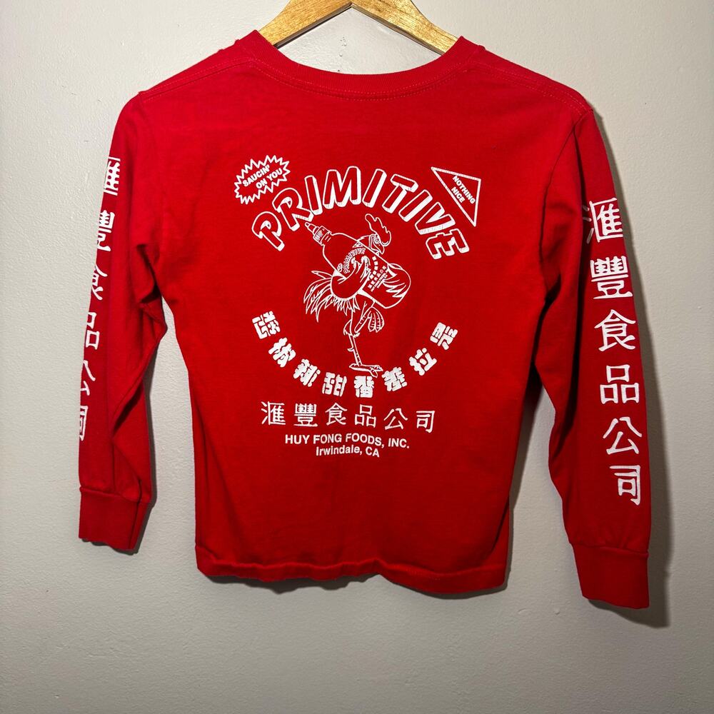 Primitive x Sriracha Red Long Sleeve Skate T-Shirt Men's Size Small